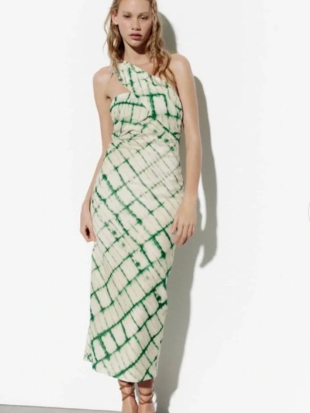 Zara Midi Tie-Dye One Shoulder Dress